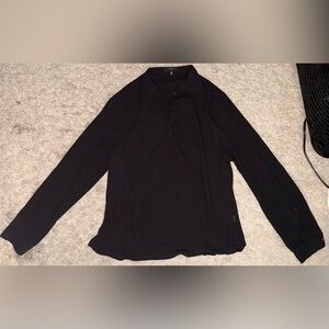 ANDB black long sleeve faux wrap shirt top blouse Medium M